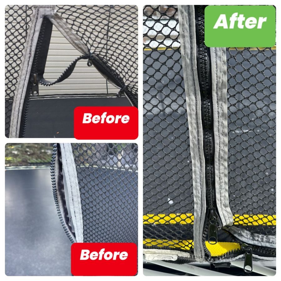 Trampoline net hole repair British Columbia